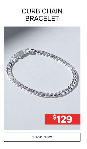 Silver curb chain bracelet